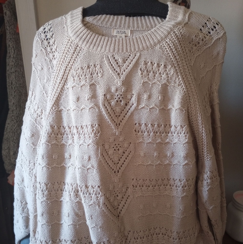 NWT XXL Ana beige/tan sweater